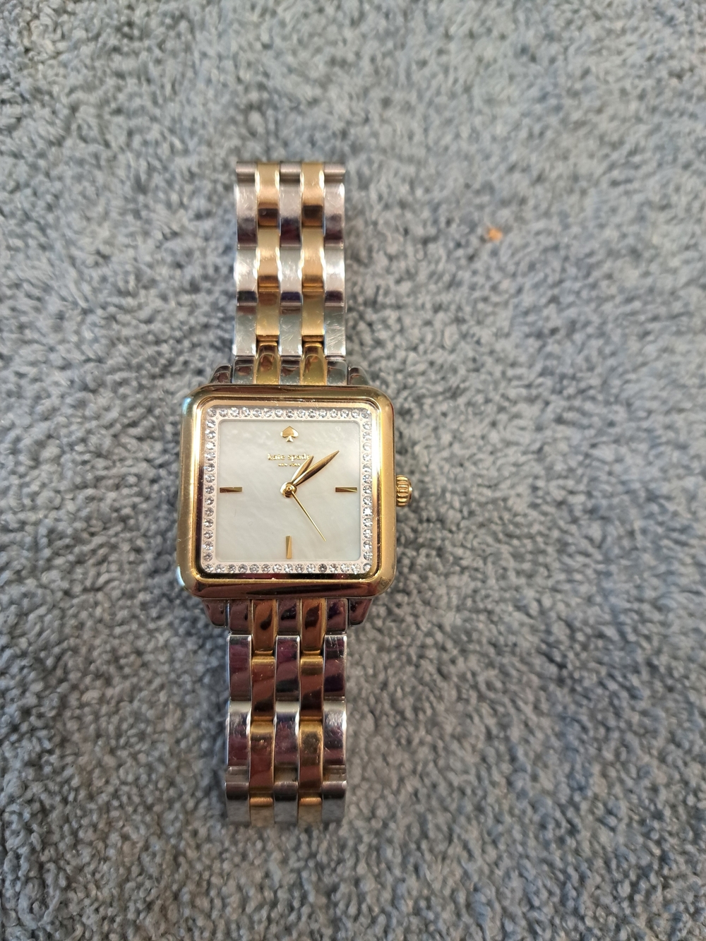 kate spade Two-Tone Gold and Silver Square Bracelet Watch